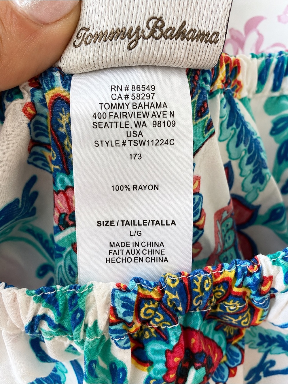 Tommy Bahama Women’s Floral Off-the-Shoulder Mini Dress – Size Large - Picture 3 of 4